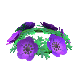 Purple Windflower Crown