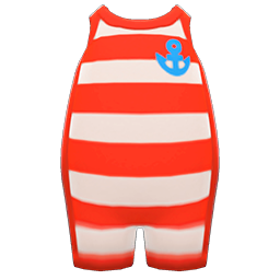 Horizontal-Striped Wet Suit