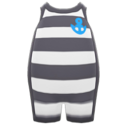 Horizontal-Striped Wet Suit