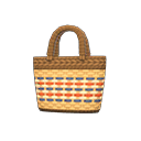 Striped Basket Bag