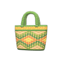 Diamond-Weave Basket Bag