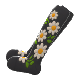 Embroidered-Flower Tights Product Image